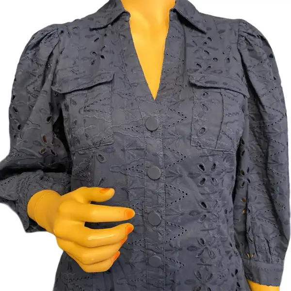 INC International Concepts Indigo Navy Eyelet Shirtdress