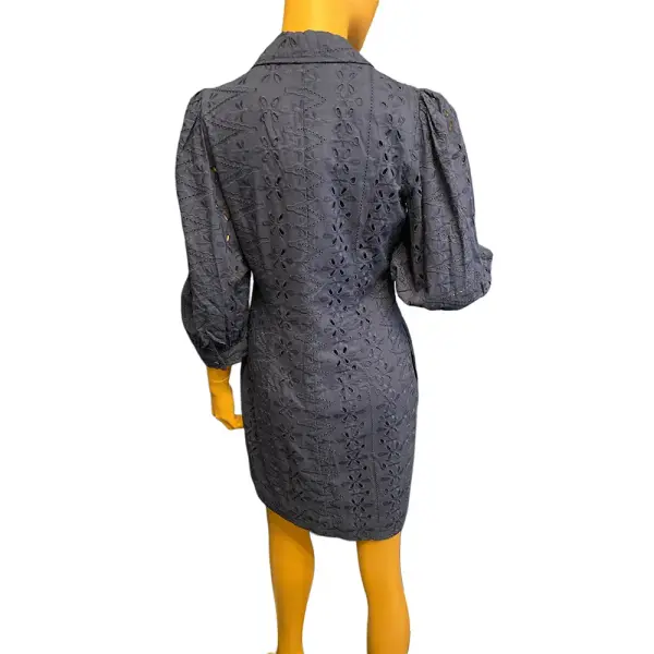 INC International Concepts Indigo Navy Eyelet Shirtdress