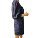 INC International Concepts Indigo Navy Eyelet Shirtdress