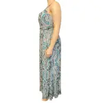 INC International Concepts Turquoise Paisley Print Empire Waist Maxi Dress
