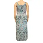 INC International Concepts Turquoise Paisley Print Empire Waist Maxi Dress