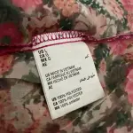 INC International Concepts Floral Tie Neck Blouse Pink