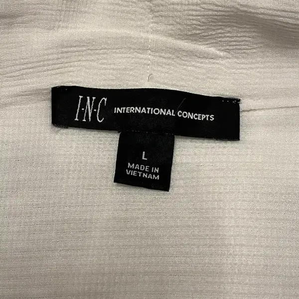 INC International Concepts Ruched Top White V Neck Flutter Sleeve Tie Front