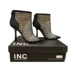 INC International Concepts Senalda Rhinestone Cage Booties Black Stiletto
