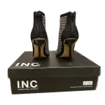 INC International Concepts Senalda Rhinestone Cage Booties Black Stiletto