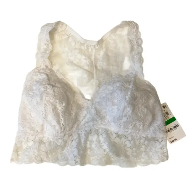 Jenni by Jennifer Moore White Large Lace Racerback Bralette
