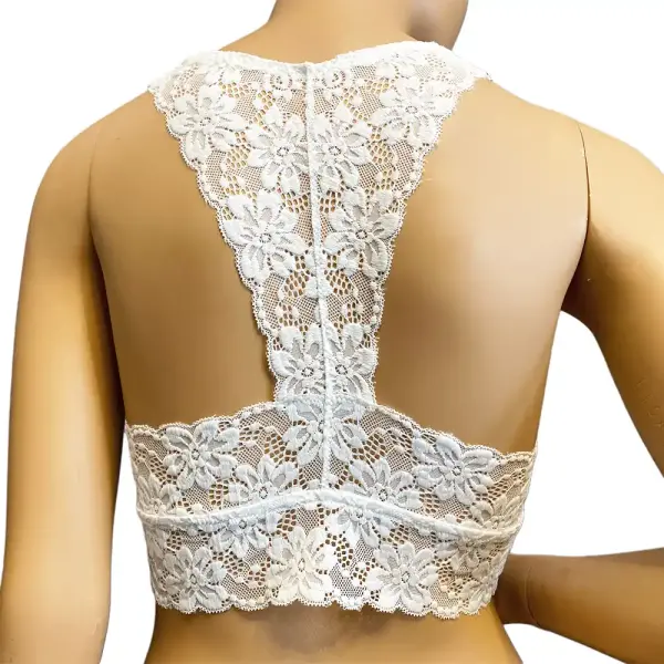 Jenni by Jennifer Moore White Large Lace Racerback Bralette