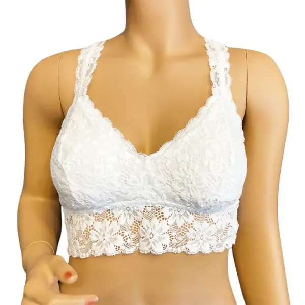 Jenni by Jennifer Moore White Large Lace Racerback Bralette
