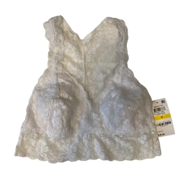 Jenni by Jennifer Moore White Medium Lace Racerback Bralette