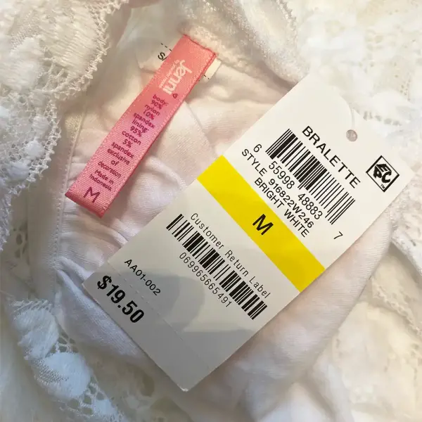 Jenni by Jennifer Moore White Medium Lace Racerback Bralette