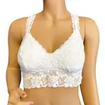 Jenni by Jennifer Moore White Medium Lace Racerback Bralette