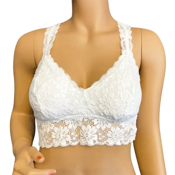 Jenni by Jennifer Moore White Medium Lace Racerback Bralette