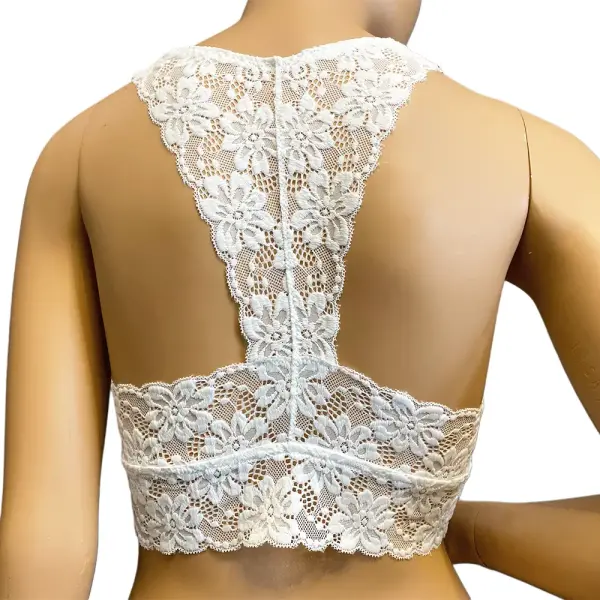 Jenni by Jennifer Moore White Medium Lace Racerback Bralette