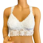 Jenni by Jennifer Moore White Small Lace Racerback Bralette