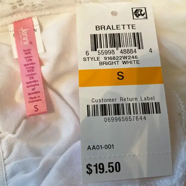 Jenni by Jennifer Moore White Small Lace Racerback Bralette