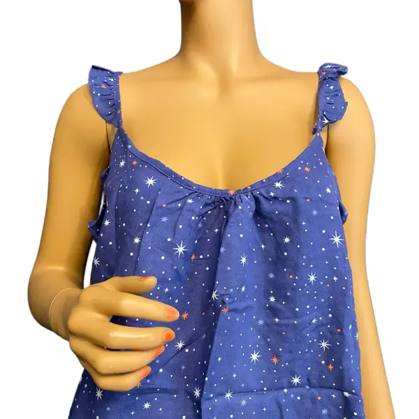 Jenni Intimates Celestial Star Print Pajama Set Tank and Shorts Blue