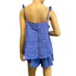 Jenni Intimates Celestial Star Print Pajama Set Tank and Shorts Blue