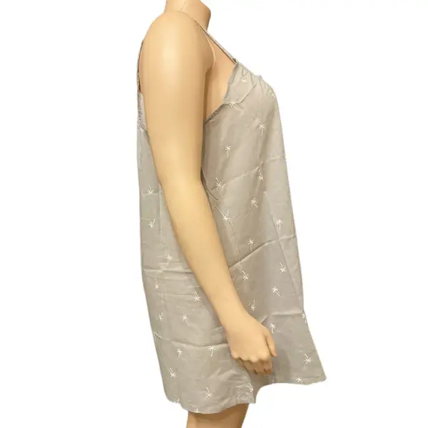 Jenni Intimates Cotton Chemise Nightgown Gray Palm Tree Print