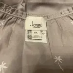 Jenni Intimates Cotton Chemise Nightgown Gray Palm Tree Print