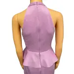 Jessica Howard Scuba Dress Orchid Pink Halter Peplum Rosette