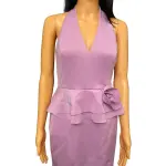 Jessica Howard Scuba Dress Orchid Pink Halter Peplum Rosette
