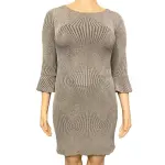 Jessica Howard Metallic Dress Gray Bell Sleeve