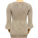 Jessica Howard Metallic Dress Gray Bell Sleeve