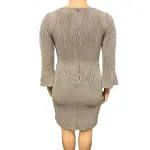Jessica Howard Metallic Dress Gray Bell Sleeve