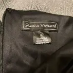 Jessica Howard Metallic Dress Gray Bell Sleeve