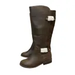 Karen Scott Leandra Riding Boots Brown Knee High Buckle