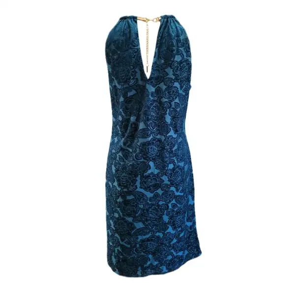 Kensie Teal Burnout Velvet Sleeveless Shift Dress Size 10