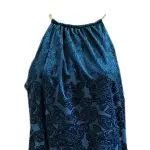 Kensie Teal Burnout Velvet Sleeveless Shift Dress Size 10