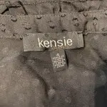 Kensie Dots Chiffon Midi Fit and Flare Dress in Black Size 4