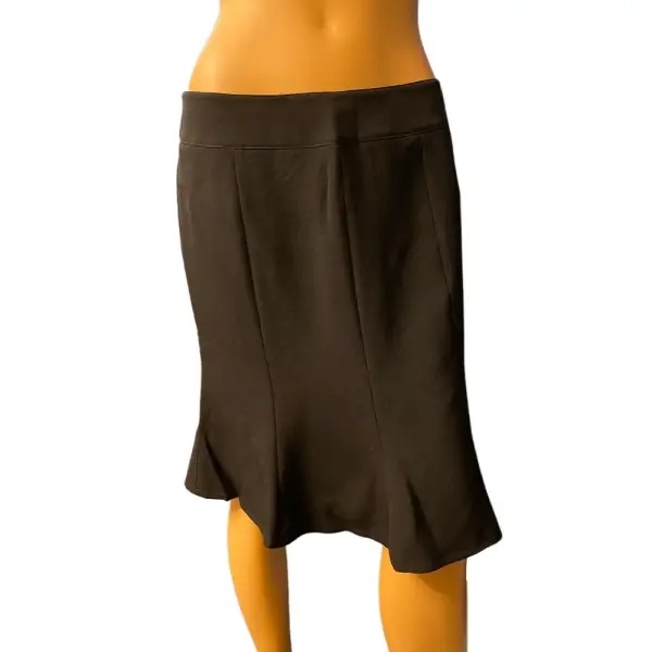 Le Suit Petite Flared Hem Knee Length Skirt Black Size 6P