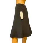 Le Suit Petite Flared Hem Knee Length Skirt Black Size 6P