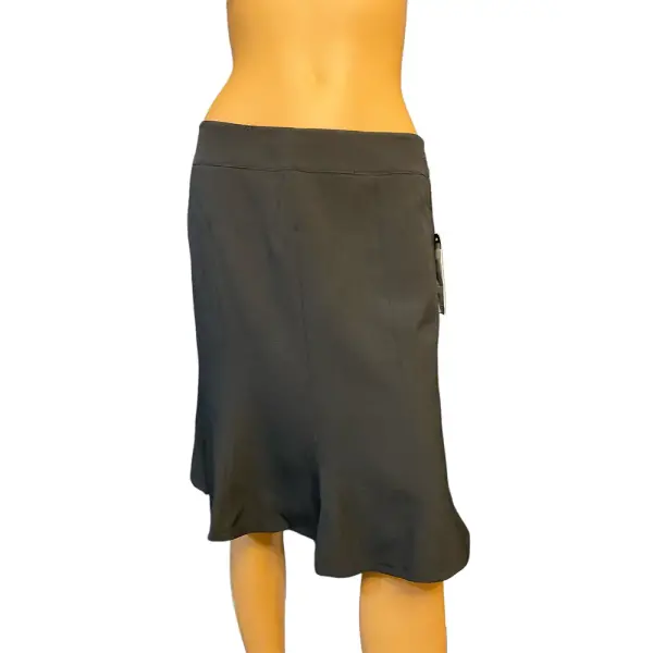 Le Suit Petite Flared Hem Knee Length Skirt Black Size 6P