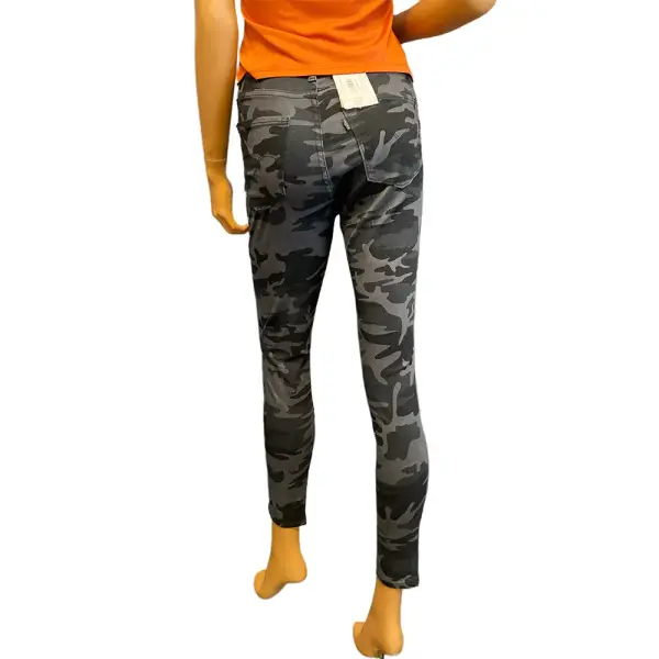 Levi's 721 High Rise Skinny Jeans Camo Print Raw Hem