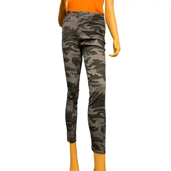 Levi's 721 High Rise Skinny Jeans Camo Print Raw Hem