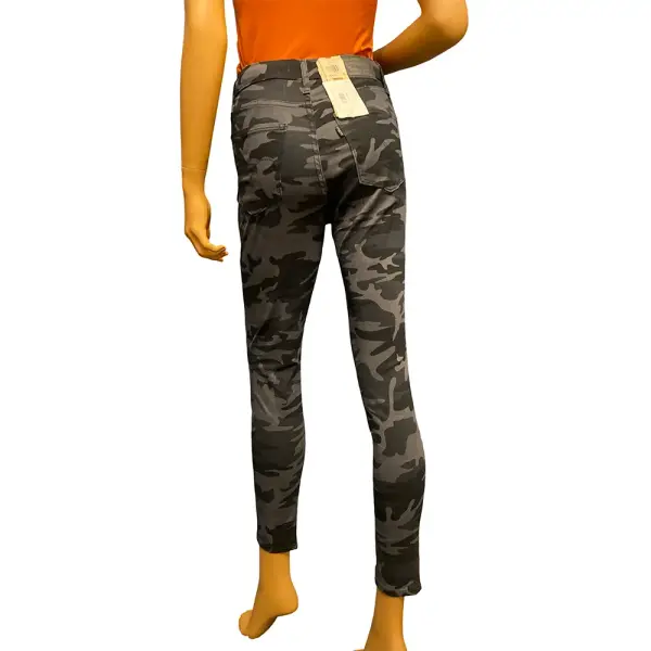 Levi's 721 High Rise Skinny Jeans Camo Print Raw Hem