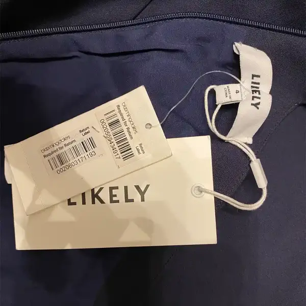 Likely Carolyn Blue Halter Sheath Dress Size 4