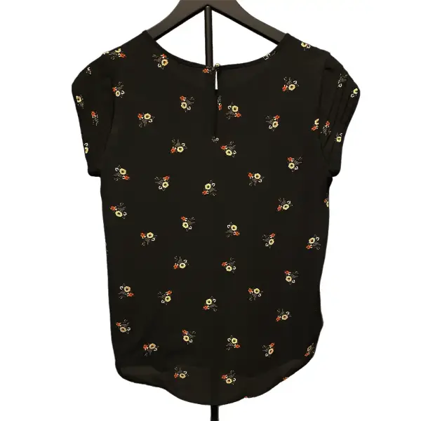 Lily White Black Floral Blouse