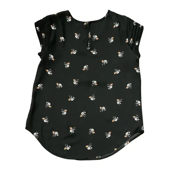 Lily White Black Floral Blouse