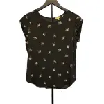 Lily White Black Floral Blouse