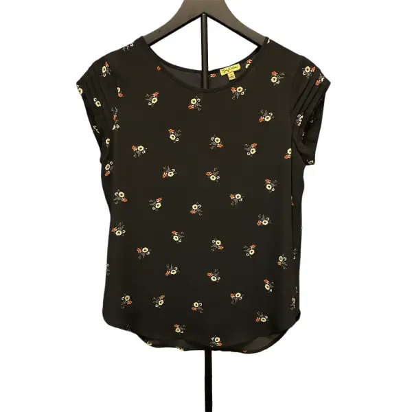 Lily White Black Floral Blouse