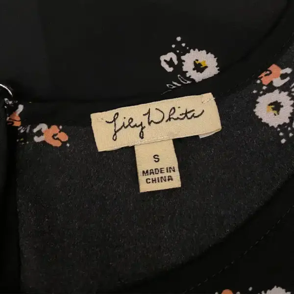 Lily White Black Floral Blouse