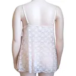 Linea Donatella Stretch Lace Babydoll Chemise Light Pink 2-Piece Set