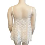 Linea Donatella Stretch Lace Babydoll Chemise Light Pink 2-Piece Set