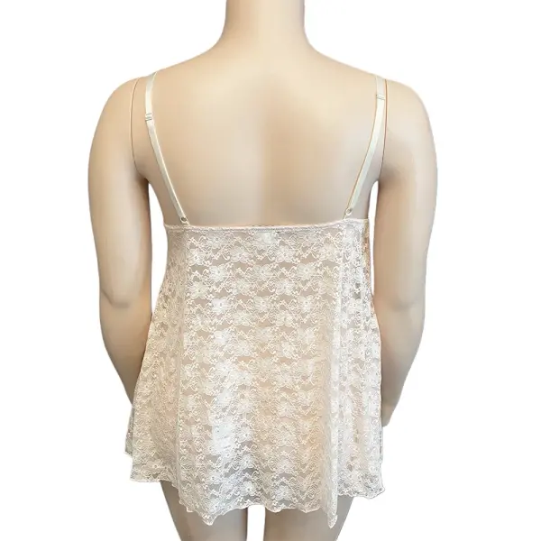 Linea Donatella Stretch Lace Babydoll Chemise Light Pink 2-Piece Set