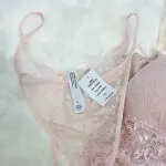 Linea Donatella Stretch Lace Babydoll Chemise Light Pink 2-Piece Set