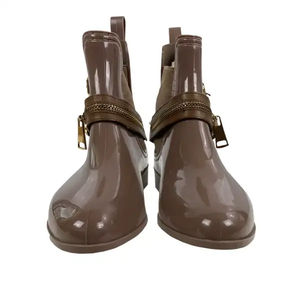 Link Forever Brown and Gold Ankle Boots Size 4